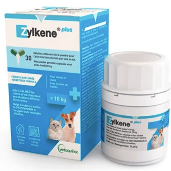 Zylkene PLUS gatos perros pequeños < 10 kg relajante 30 cápsulas 75MG